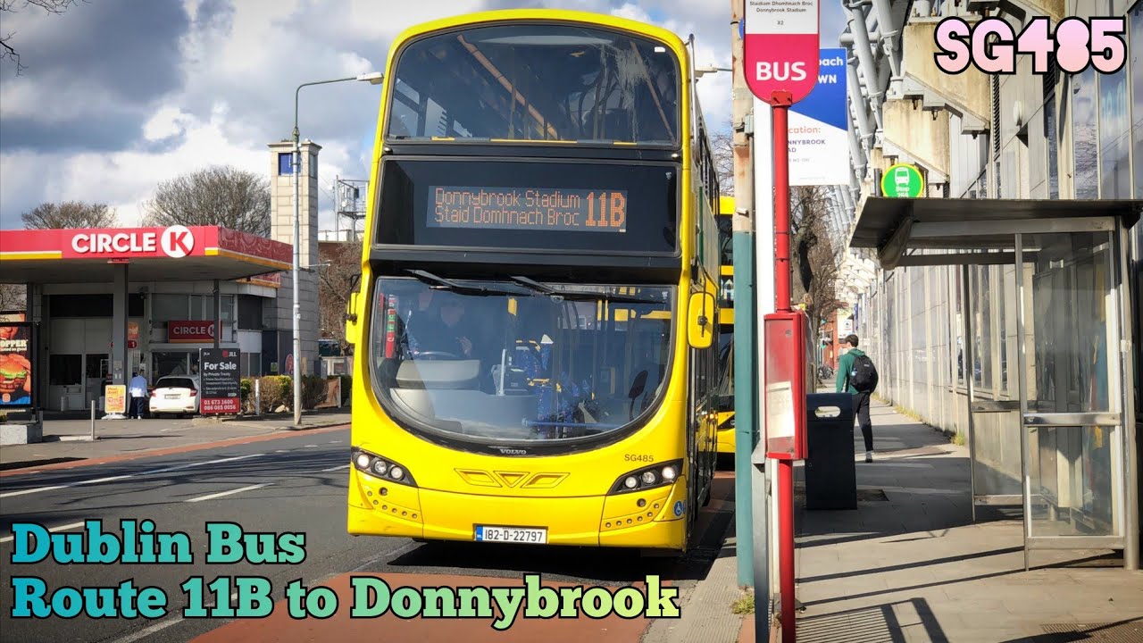 Dublin Bus | Route 11B (Phoenix Pk to Donnybrook Stadium) | Full Route Visual | SG485 (182-D-22797)