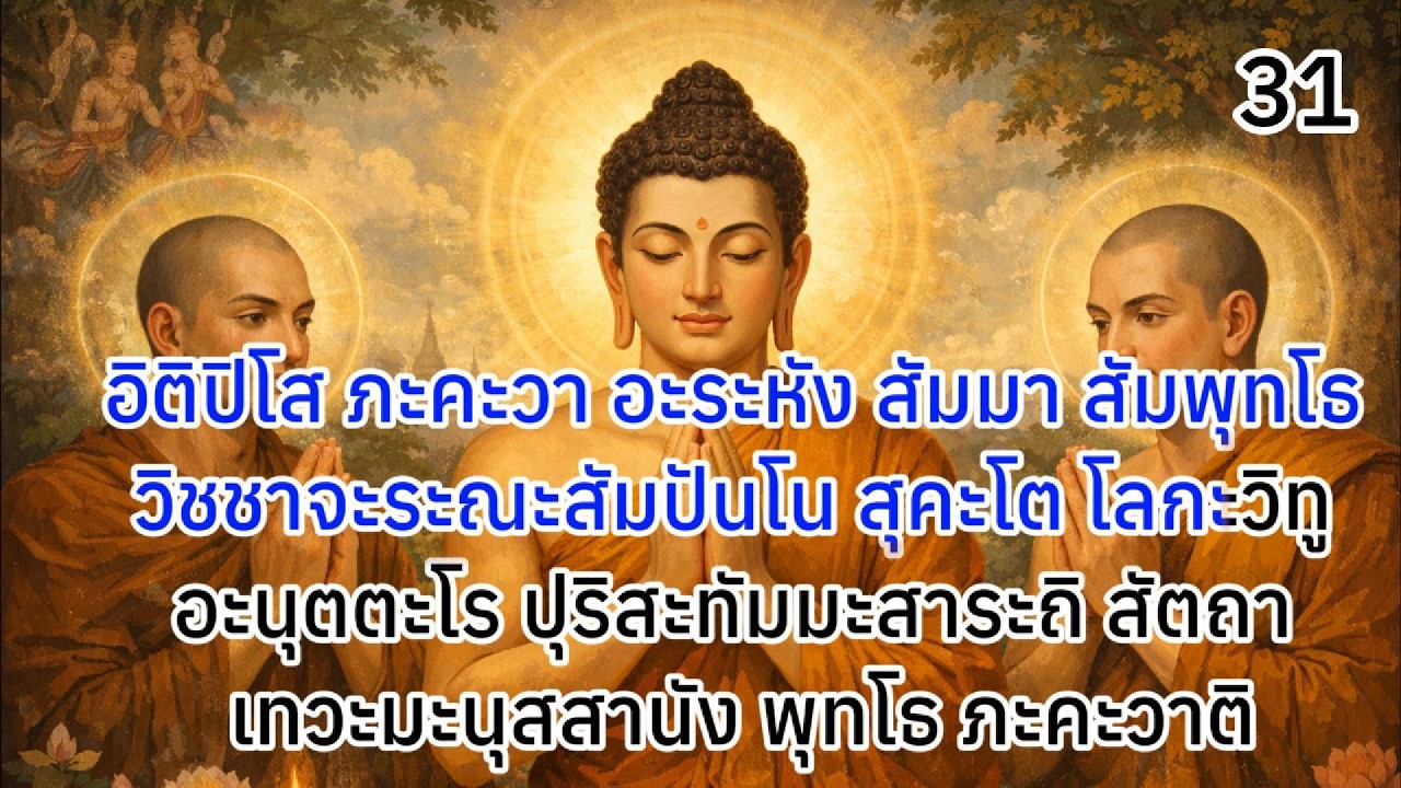 สวดอิติปิโส 31 จบ (อายุ 30) เสริมดวงชะตาชีวิต โดยเฉพาะช่วงเบญจเพสให้รุ่งเรืองและแคล้วคลาดปลอดภัย