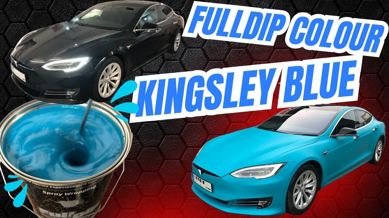 Tesla Model S Spray wrapped in FullDip Kingsley Blue