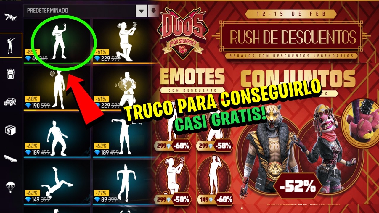 Pantuflas rosas casi Gratis, TRUCO como funciona el RUSH de DESCUENTOS San valentin en free fire ff