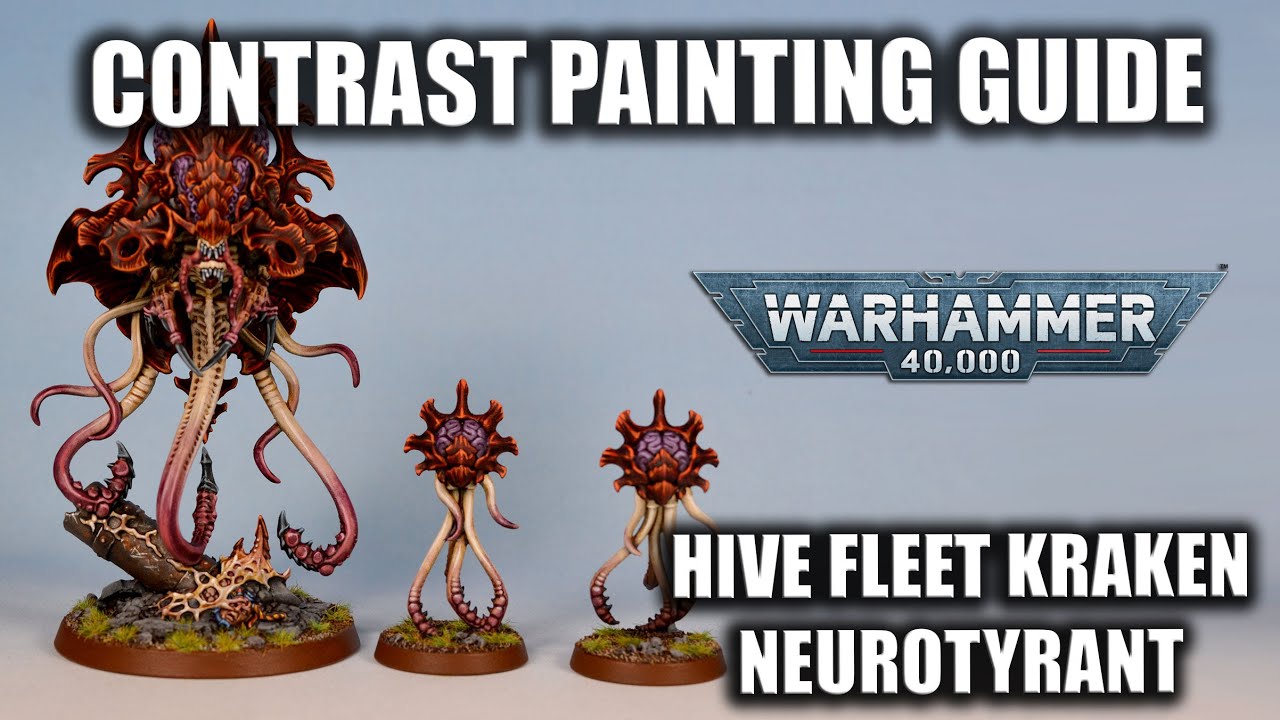 Contrast Painting Guide: Neurotyrant from the Leviathan box set in Hive Fleet Kraken colors.