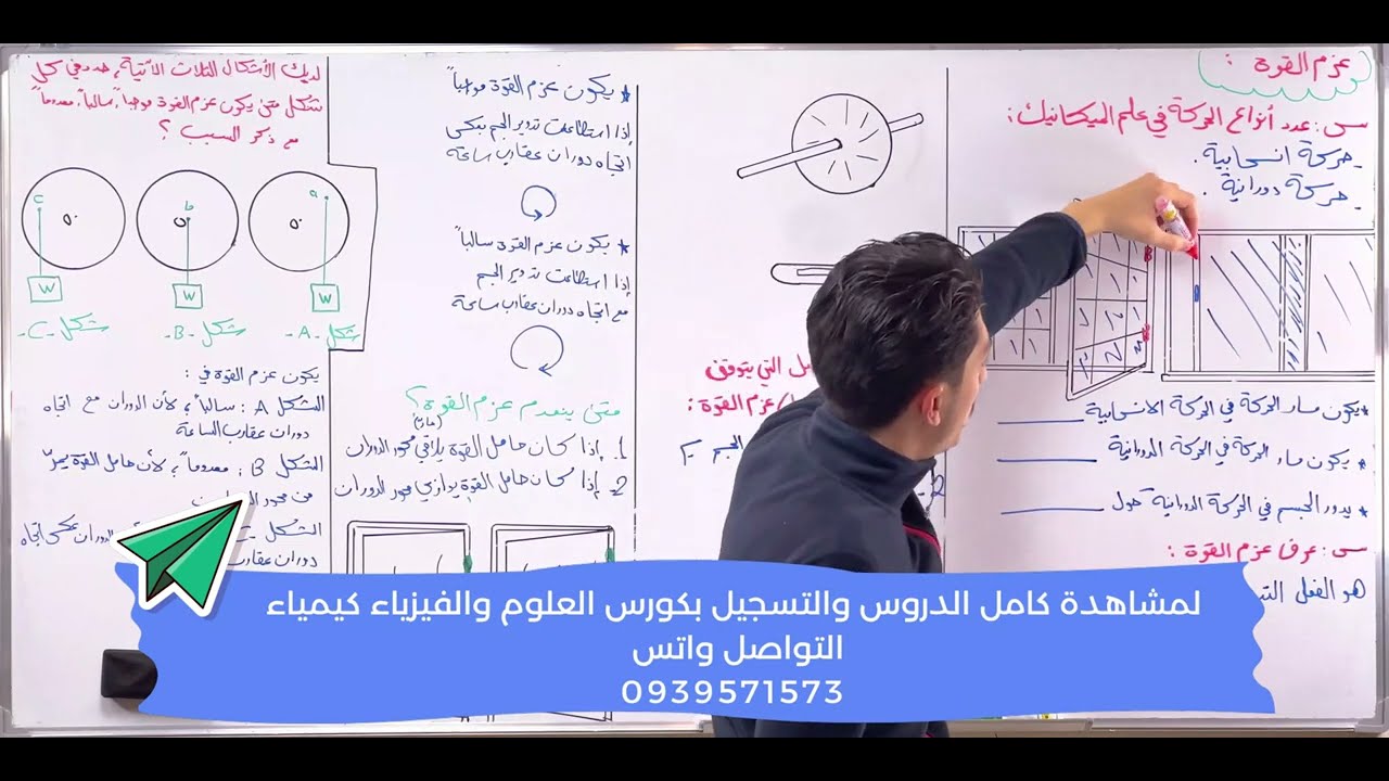 عزم القوة - فيزياء تاسع - د. أيهم بربري - من الدورة الخاصة بالعلوم العامة