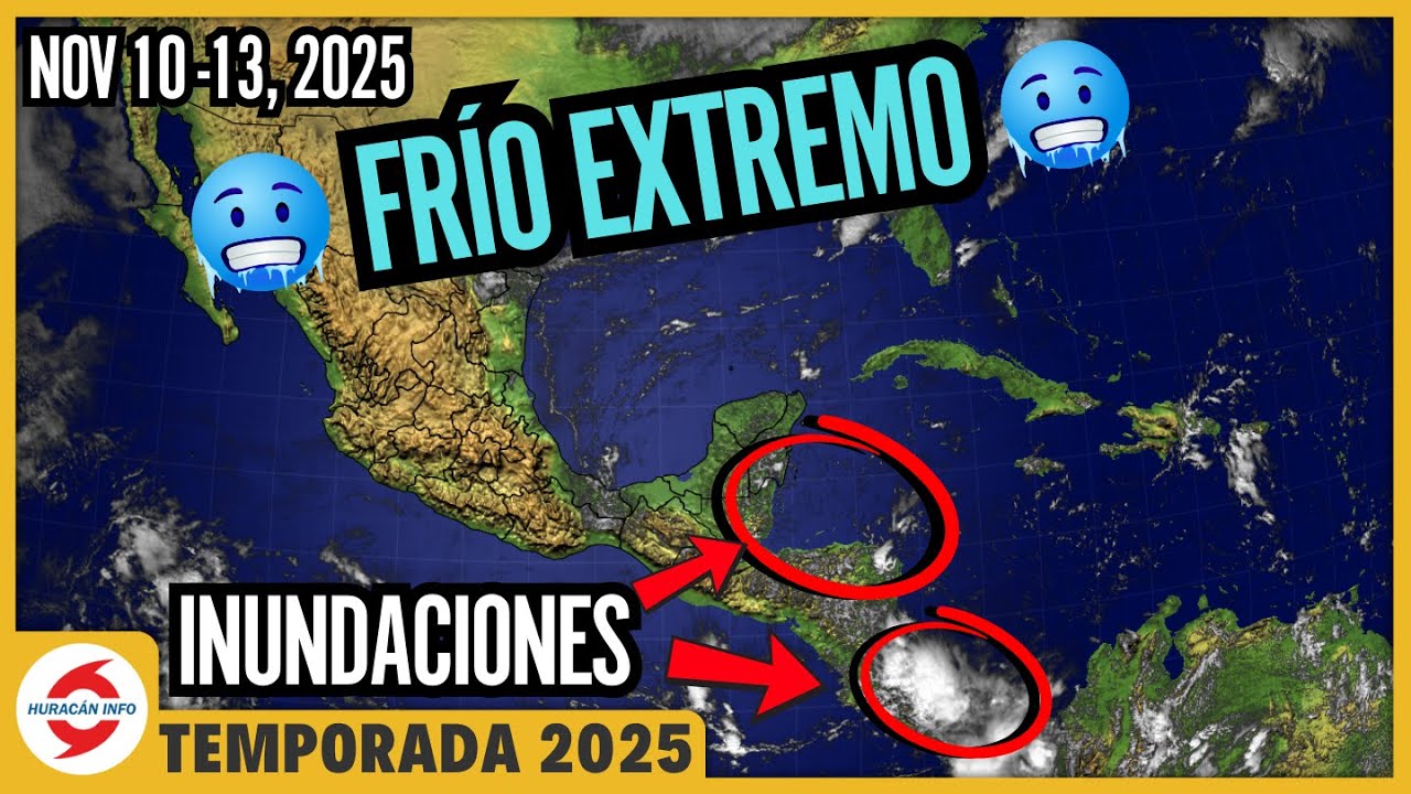 Fr&iacute;o Extremo en Florida y M&eacute;xico. Fuertes lluvias en Honduras, Belice, Nicaragua y Guatemala.