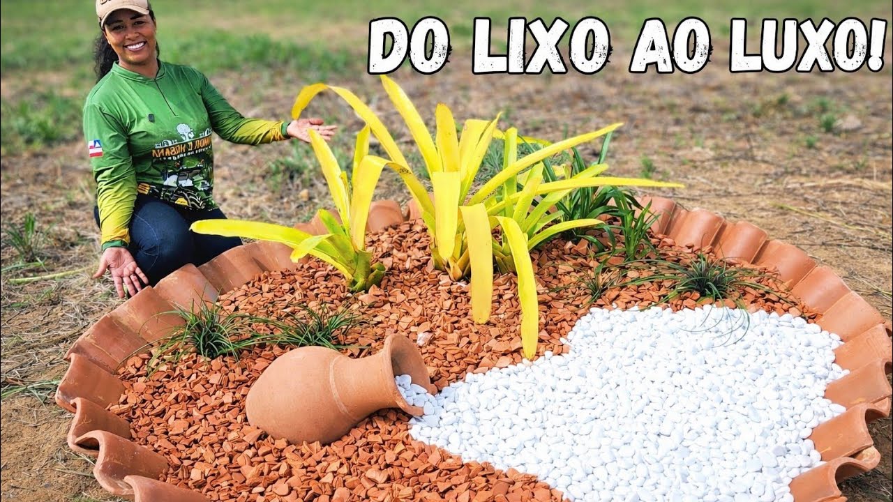 COMO FAZER CANTEIRO DE PLANTAS COM TELHAS, GASTANDO POUCO!