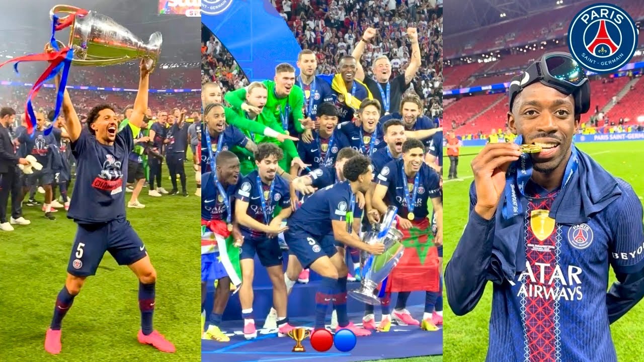 PSG Players Crazy Celebrations After Winning Back to Back Champions League Titles