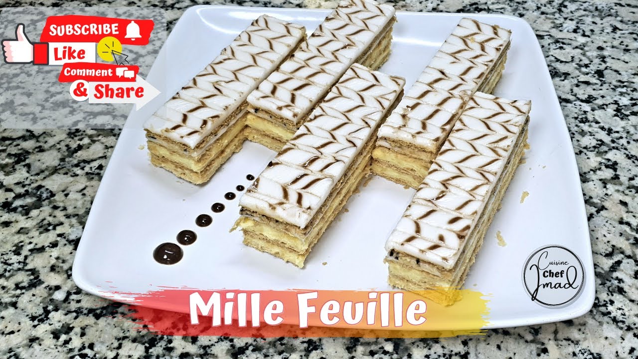 ميلفوي بعجينة مورقة ناااجحة وبأبسط الطرق ونتيجة رااائعة Mille-Feuille