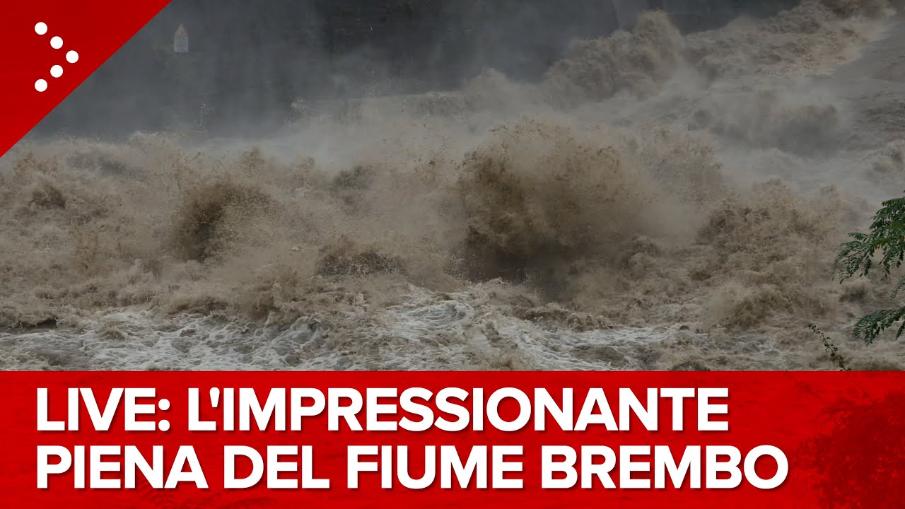 LIVE Maltempo in provincia di Bergamo, tralicci franati lungo il fiume Serio: diretta video