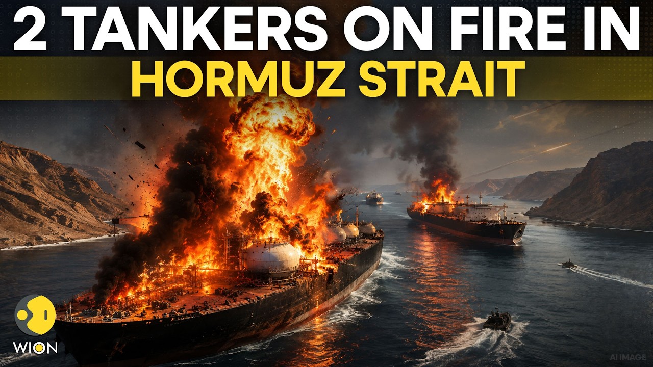 US-Iran War LIVE: Two Tankers Ablaze in Strait of Hormuz as Tensions Escalate | WION