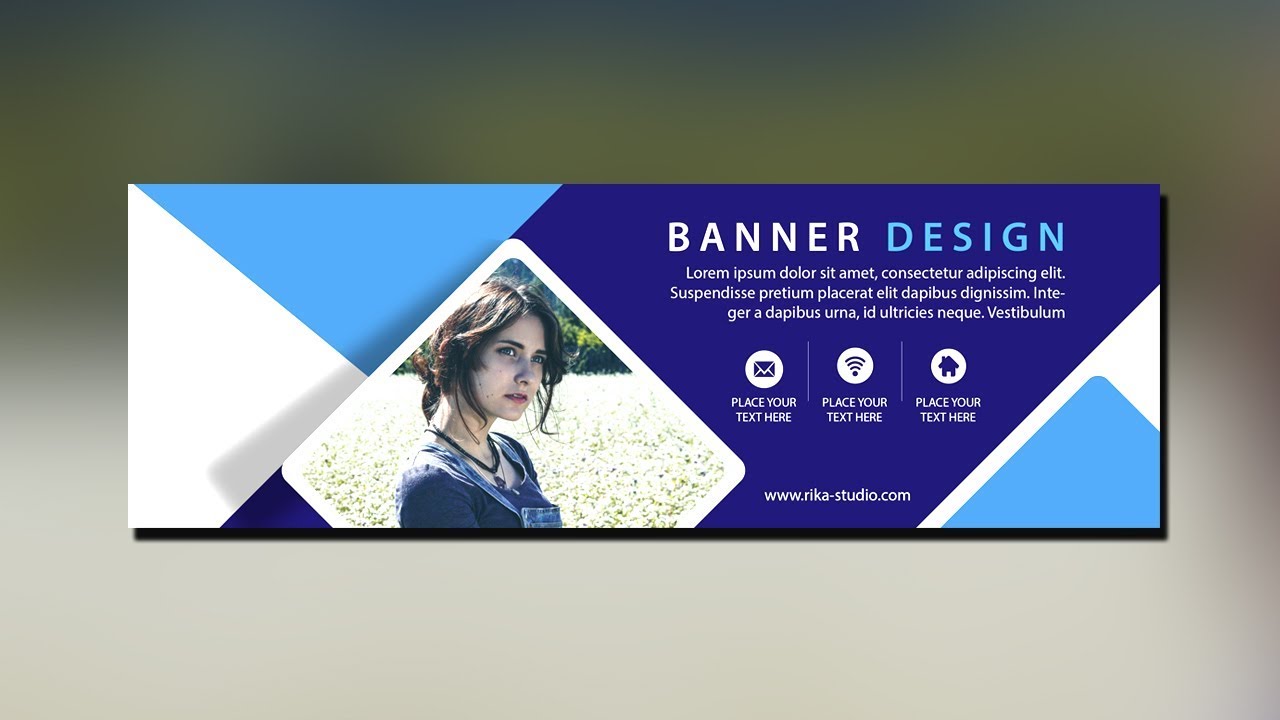 Cara membuat Banner dengan photoshop | Modern Banner Design