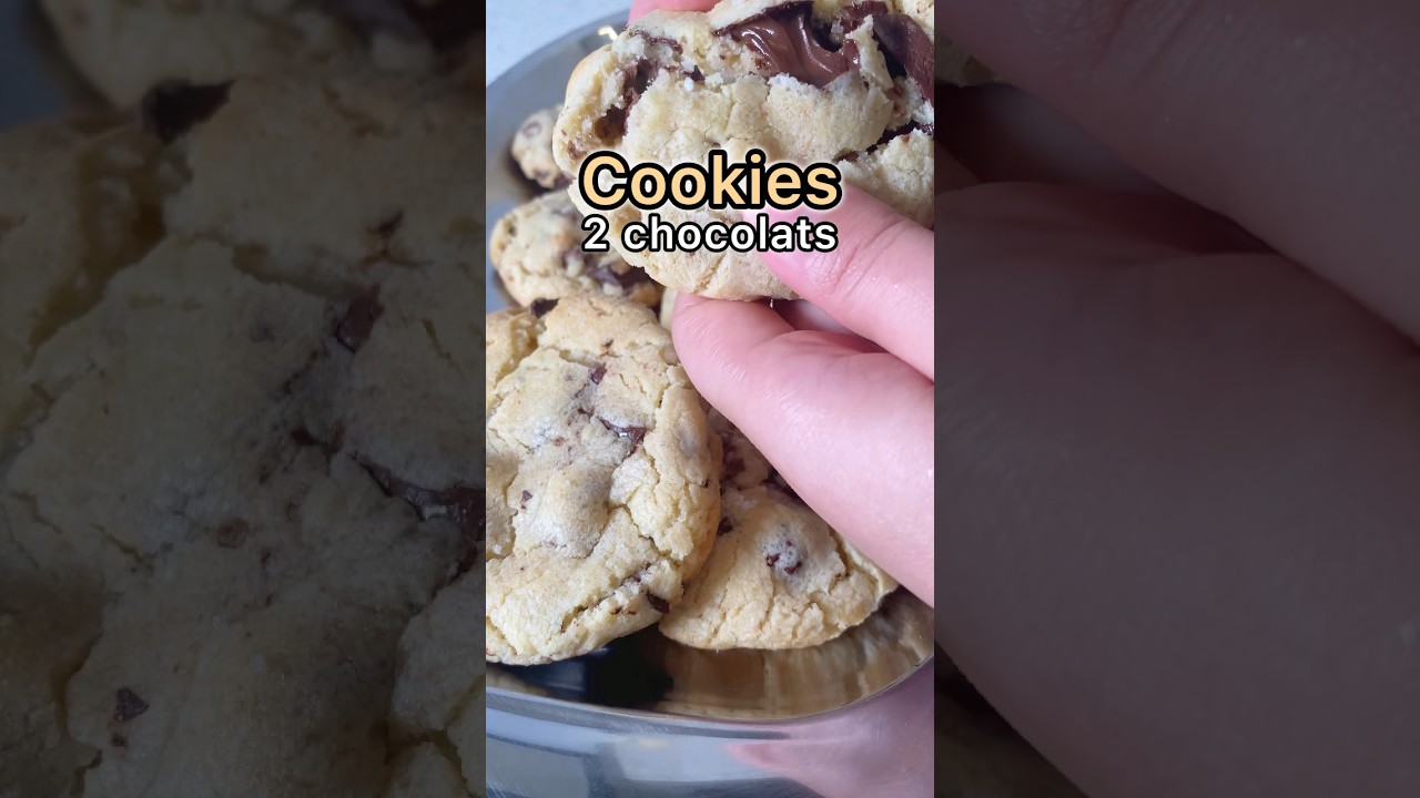 COOKIES FONDANTS 🍪😍 !!! #recette  #cookies #chocolat #recettefacile #recettesimple