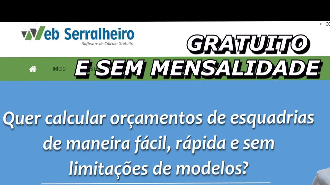 Web Serralheiro melhor Programa gratuito para quem esta começando a fazer esquadrias de alumínio