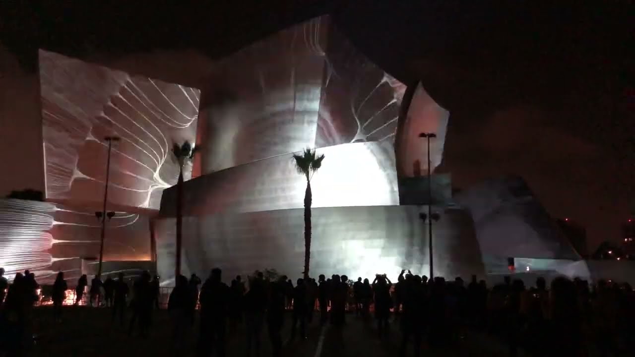 WDCH Dreams III 2018 - Refik Anadol installation at Walt Disney Concert Hall, Los Angeles