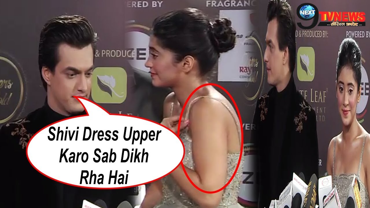 Mohsin Khan Saves Shivangi Joshi From Embarrassing Moment At zee golden Awards 2019
