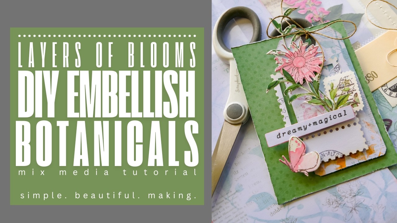 Layers of Blooms | DIY Background + Watercolor Floral Embellished Cluster