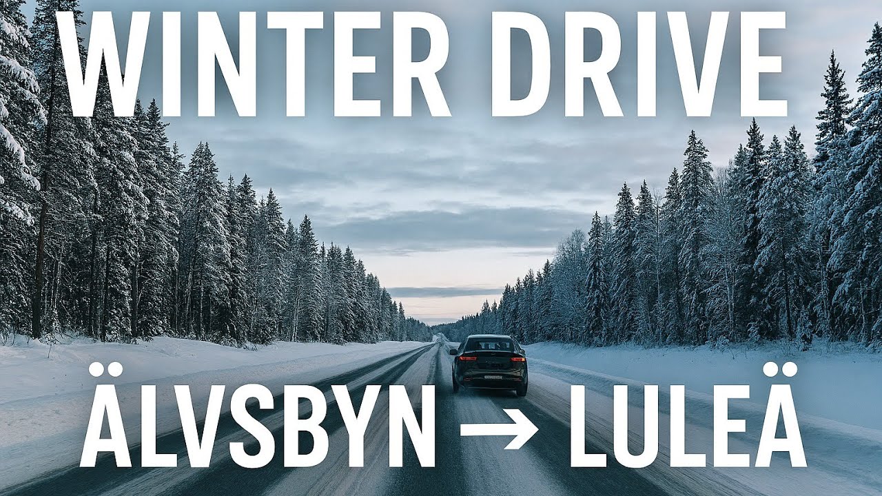Winter Road Trip in Norrbotten: Älvsbyn to Luleå 🇸🇪 #sweden #car