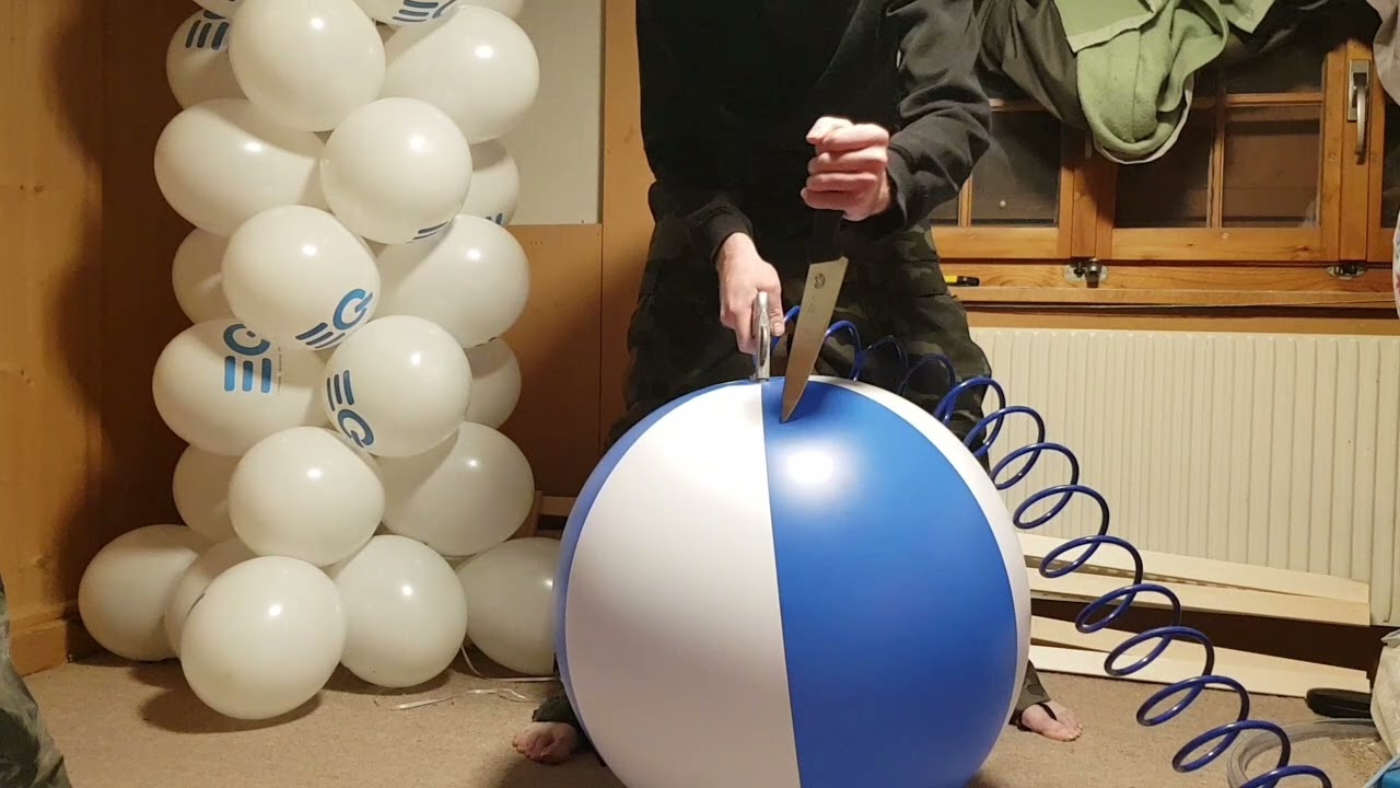 beachtball popping inflatable video