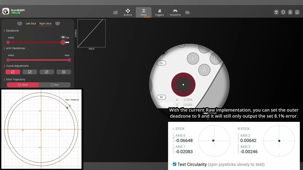 Gamesir Nexus App: Fake Raw Mode, Curve/Antideadzone Bug and Requested Axial Antideadzone Option