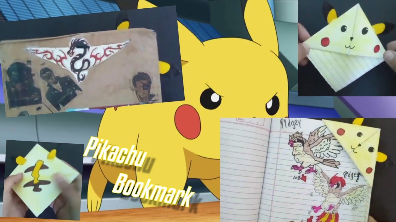 how to make pikachu bookmark || #PokeGamerY #pokemon #youtubevideo #youtube #video #origami #craft |