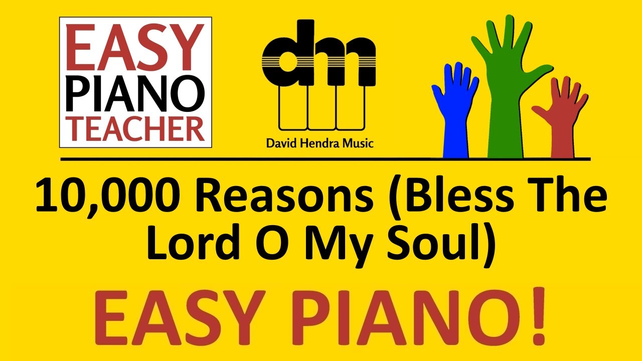 10,000 Reasons piano tutorial: EASY keyboard song (modern worship) & note names #EPT 🎹