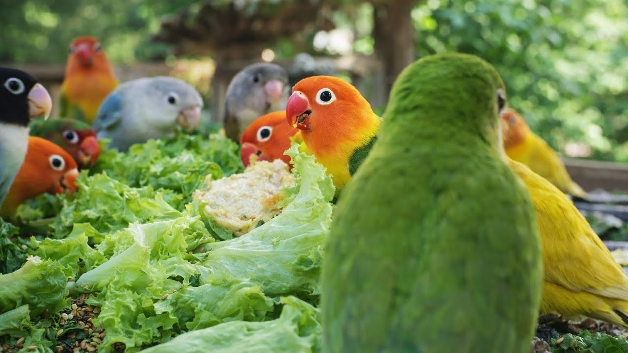 Lovebird Colorful 💚❤️#lovebirds #sunconure #parrotlover #birds #cutelovebird