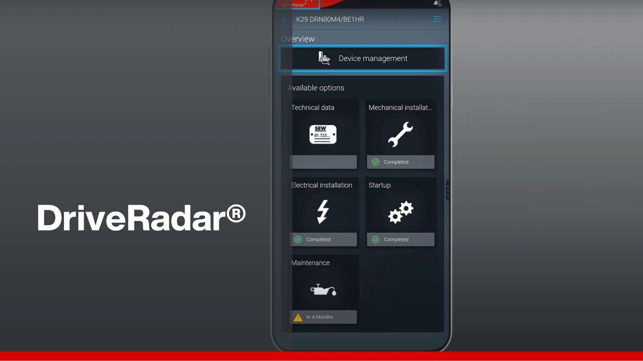 DriveRadar&reg; IoT App | Maintenance  | SEW-EURODRIVE