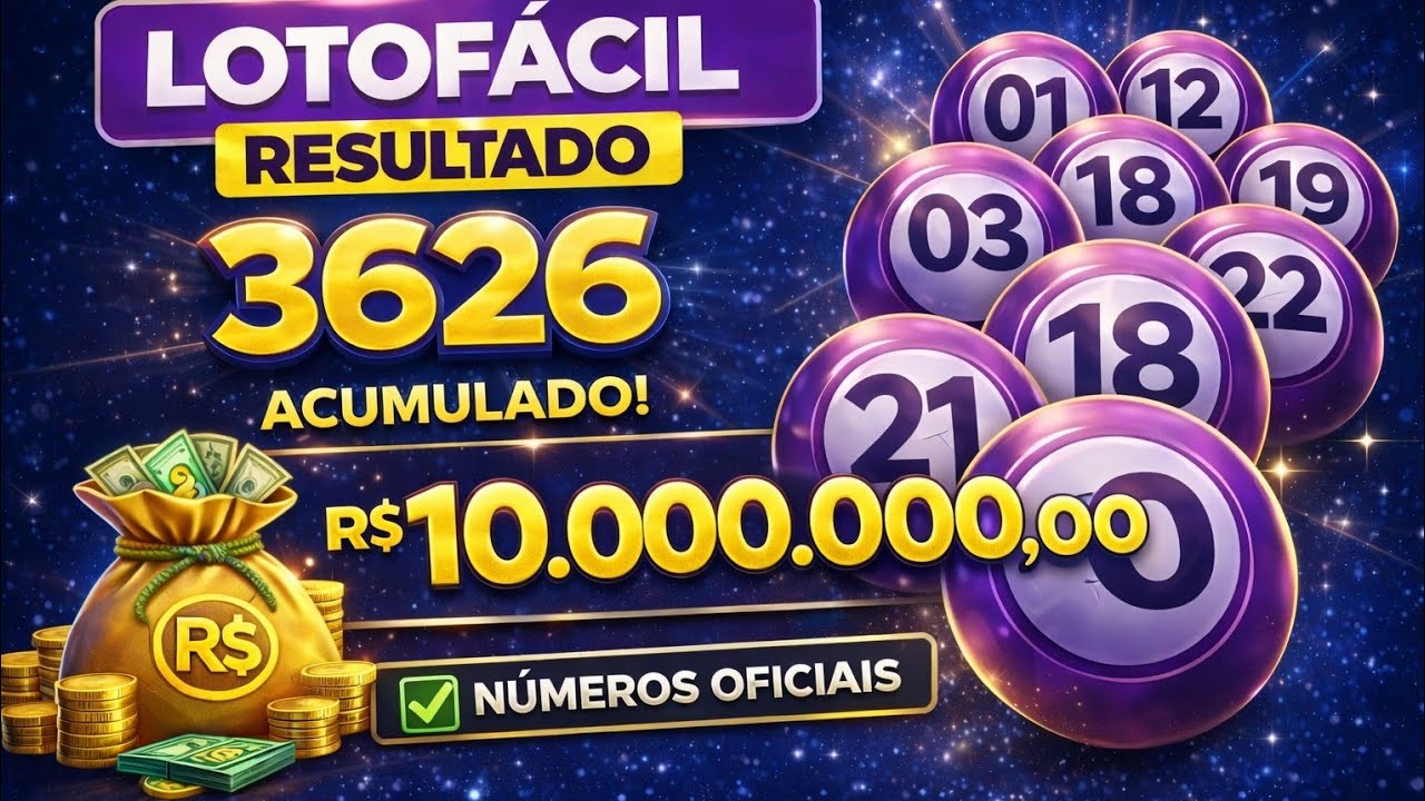 ☘️✨ RESULTADO LOTOFÁCIL 3626☘️✨