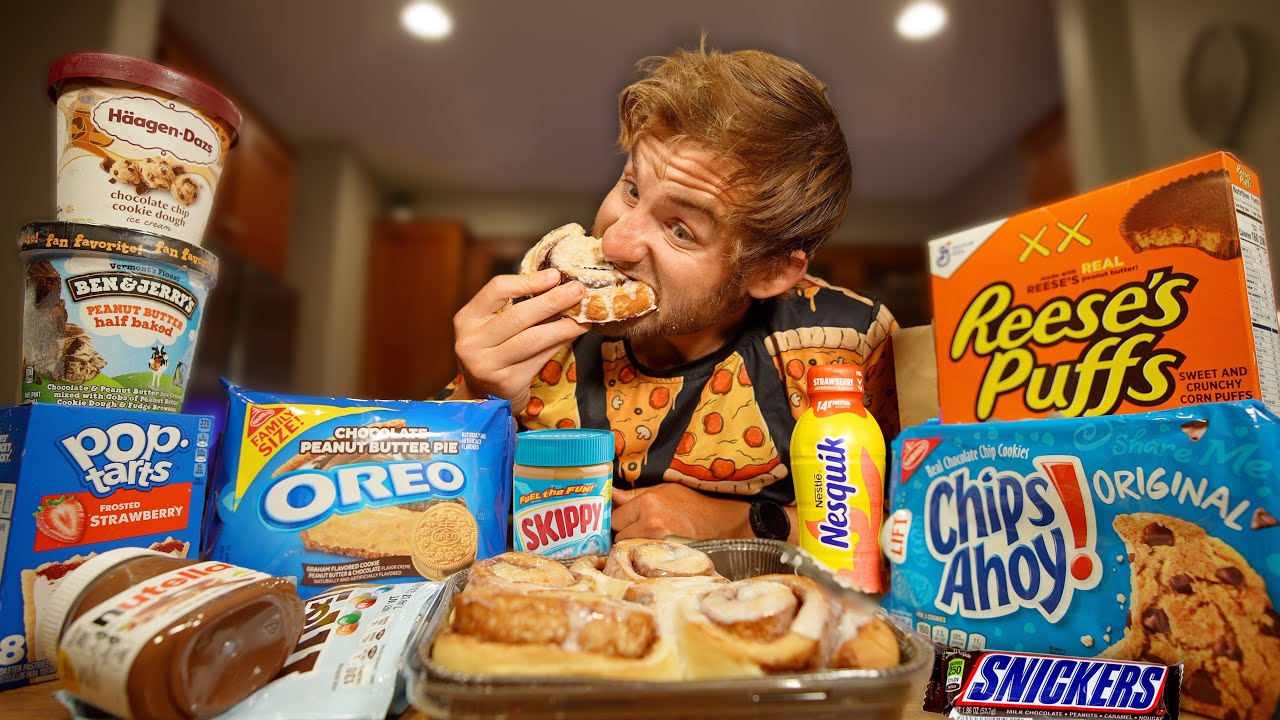Eating AS MANY CALORIES AS POSSIBLE For 8 HOURS!