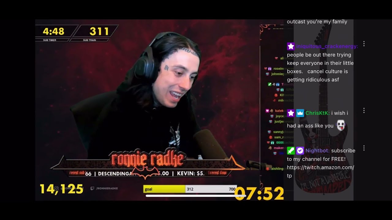 Ronnie Radke Being Inspiring on Twitch