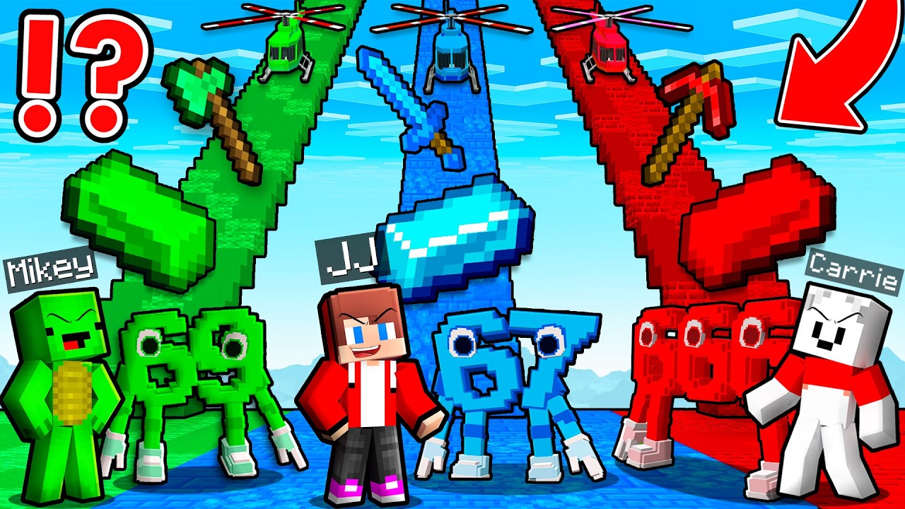 JJ vs Mikey vs Carrie: STAIRS BRAINROT BATTLE In Minecraft - Maizen