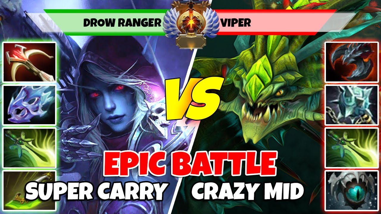 DROW RANGER (Carry) vs VIPER (Mid) - Epic Battle Of Divine Rank Dota 2 Players - Z Dota 2