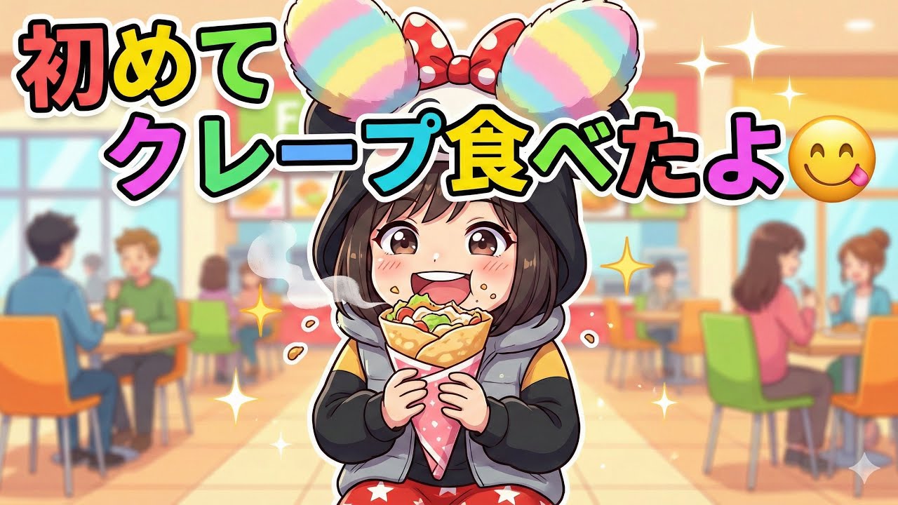 初めてのクレープ😊いちご願望😅リンゴ酢はちみつ美味しいね😅