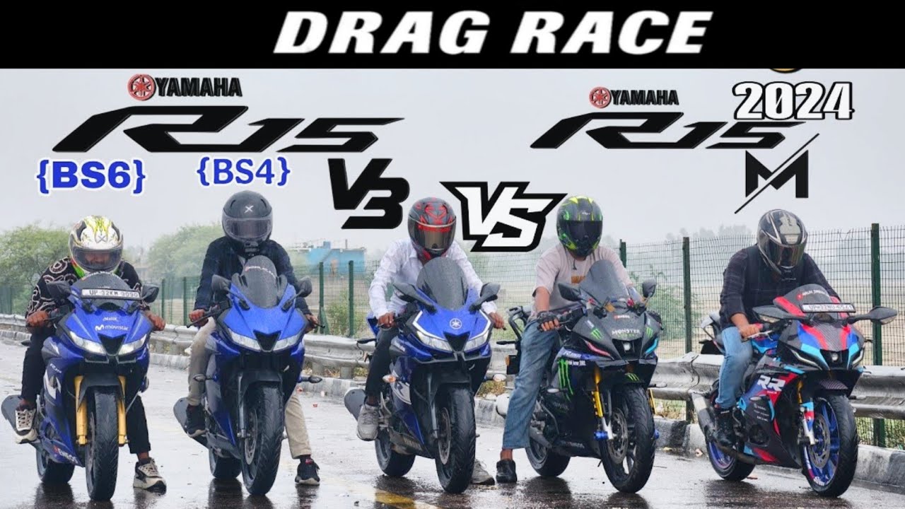 R15V3 {BS4} VS R15V3 {BS6}×2 VS R15M×2🔥||DRAG RACE 💥||RACE TILL THEIR POTENTIAL 🥵||PENTA BATTLE 💥||