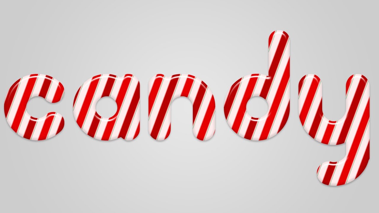 Christmas Candy Cane Text Effect in Photoshop |