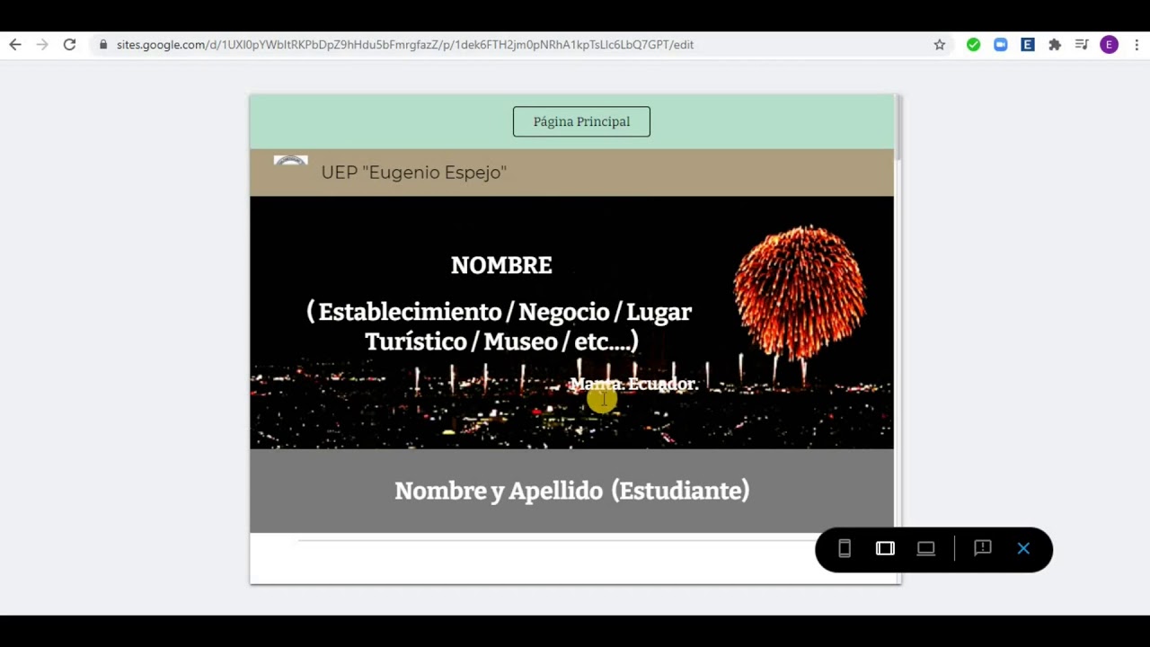 Proyecto de Google Sites.   Widget   Fecha   Tiempo   Conteo Regresivo