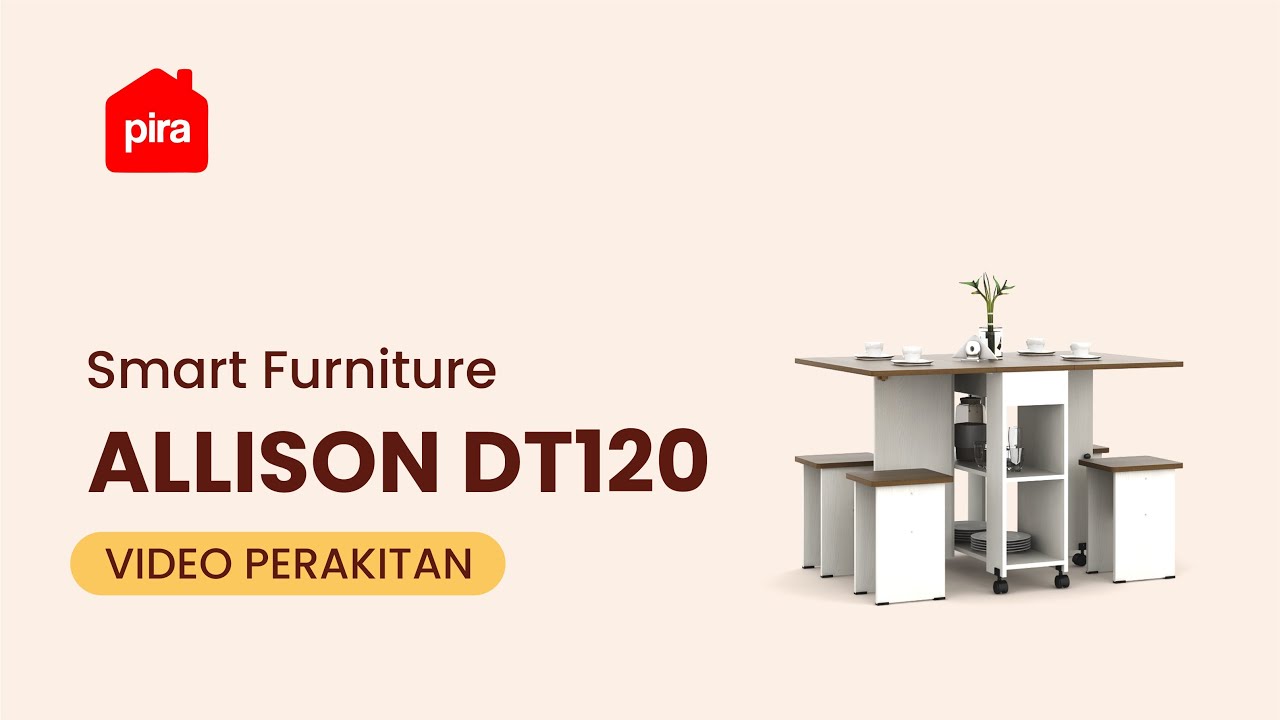 Pira - Allison DT120 Meja Makan Set Lipat