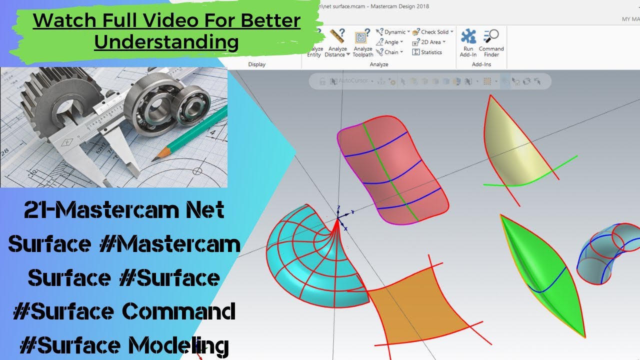 21-Mastercam Net Surface #Mastercam Surface #Surface #Surface Command #Surface Modeling @ASIMCADCAM