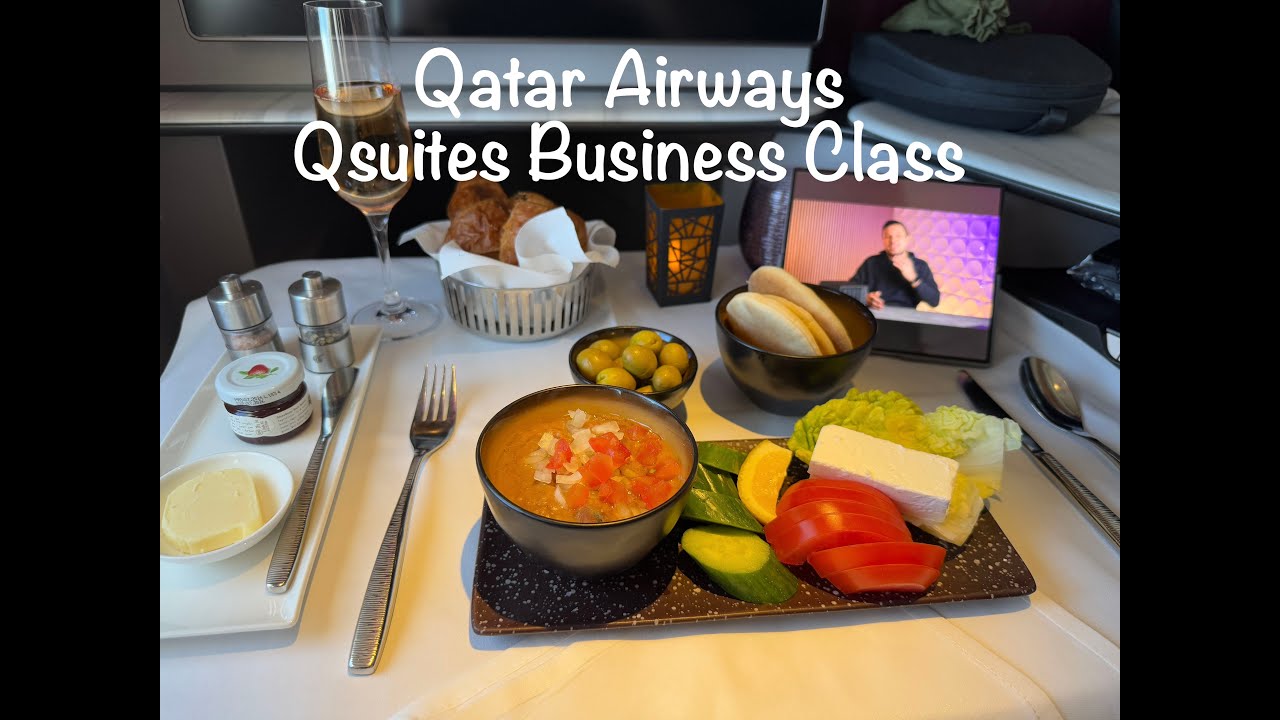 卡塔尔航空商务舱～Qatar Airways Qsuites Business Class from Doha to Montreal