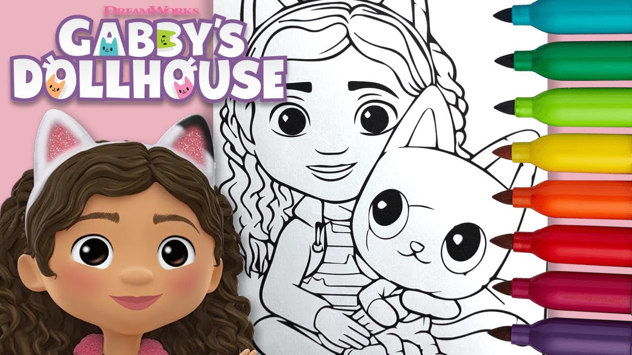 🎨 Color Gabby & Pandy | Gabby's Dollhouse Coloring Book | Easy Kids Coloring Art