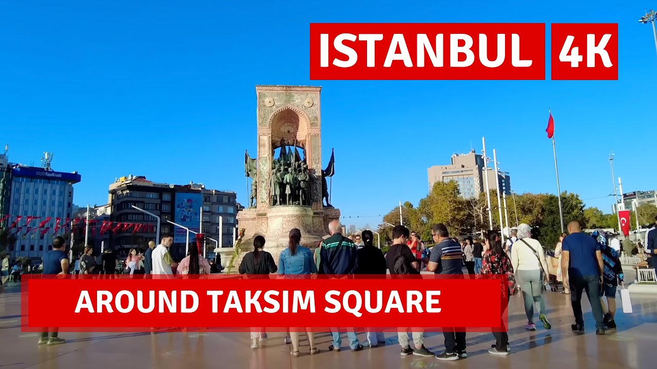 Taksim Square Istanbul 2022 October Walking Tour|4k UHD 60fps