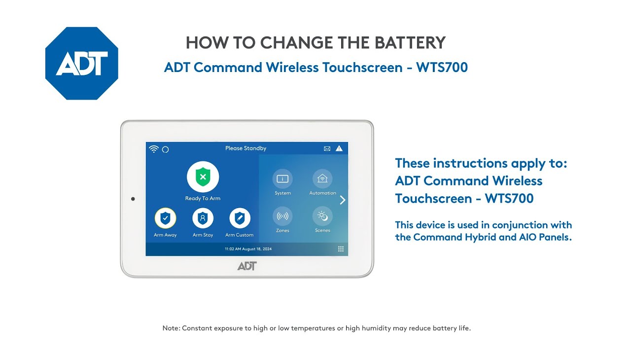 How to change the battery in your ADT Command Touchscreen WTS700