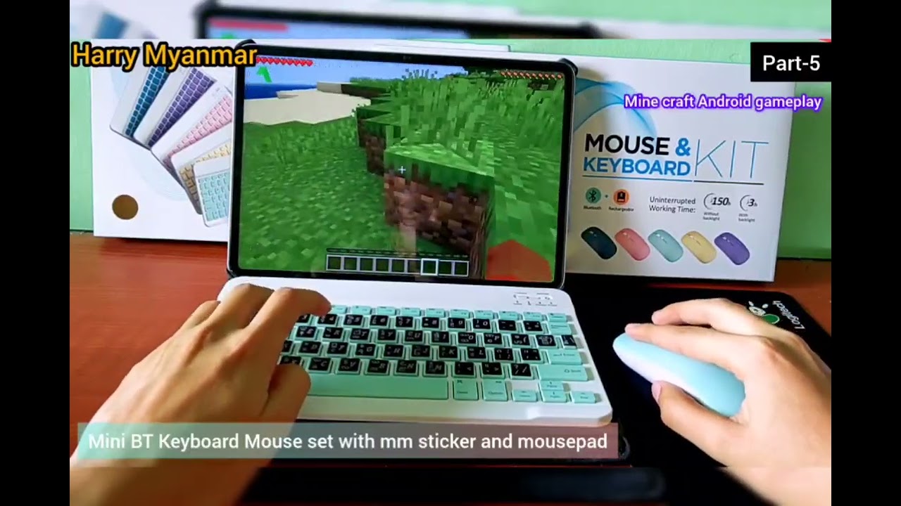 Mini Bluetooth keyboard mouse set (Part-5) Minecraft Android gameplay