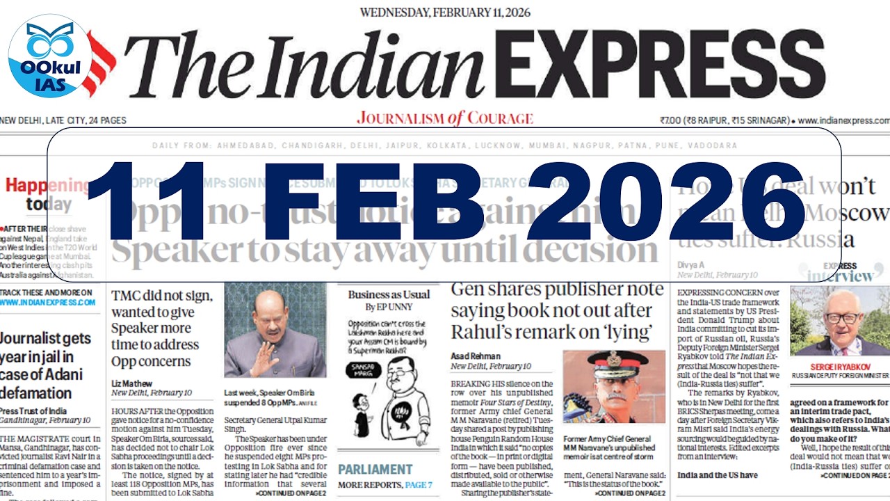 Indian Express News Analysis | 11 February 2026 #currentaffairs #newsanalysis