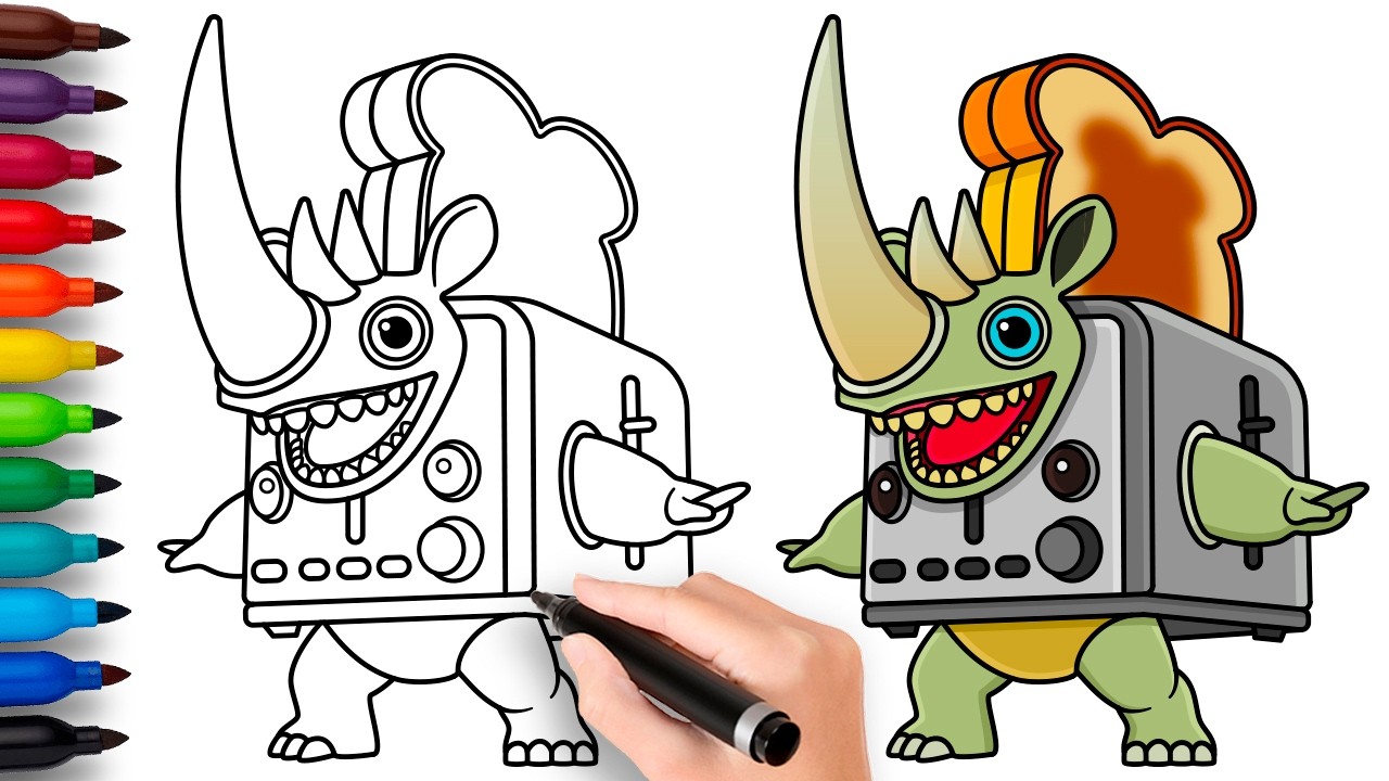 HOW TO DRAW RHINO TOASTERINO | Italian Brainrot Animals - Easy Step by Step Drawing