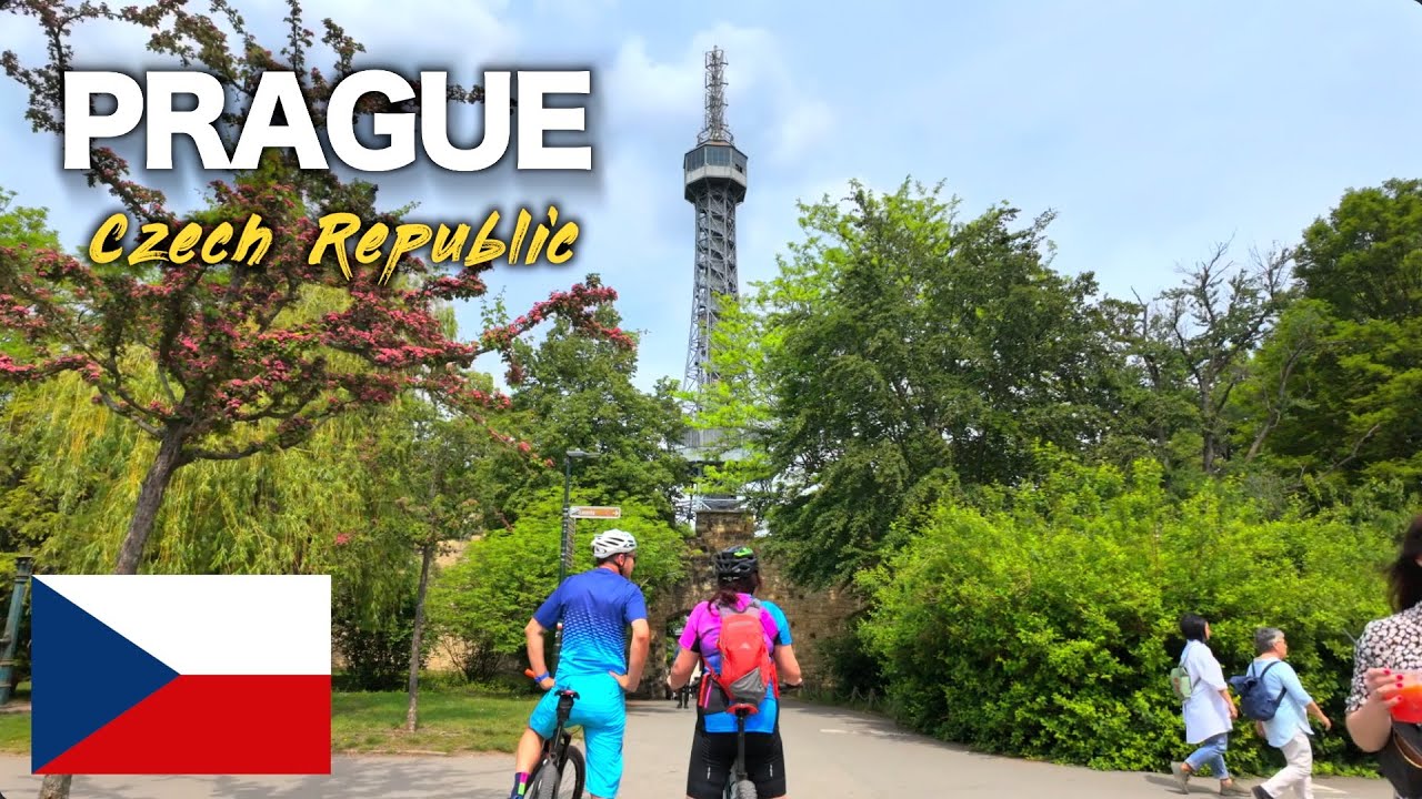 PRAGUE PETRIN TOWER, Walking Tour of Petř&iacute;n Hill 🇨🇿 Czech Republic 4k HDR ASMR
