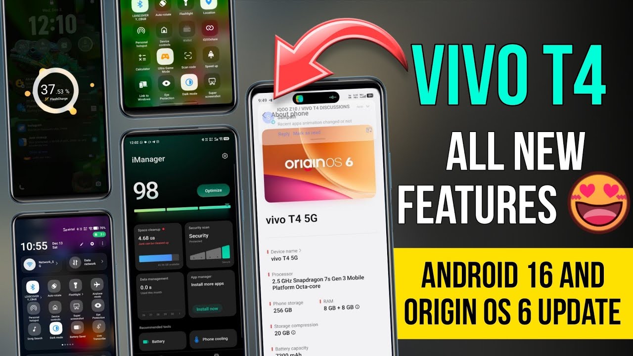 Vivo T4 Android 16 Update Features | Vivo T4 Origin Os 6 Update Features | Vivo T4 Android 16 Update