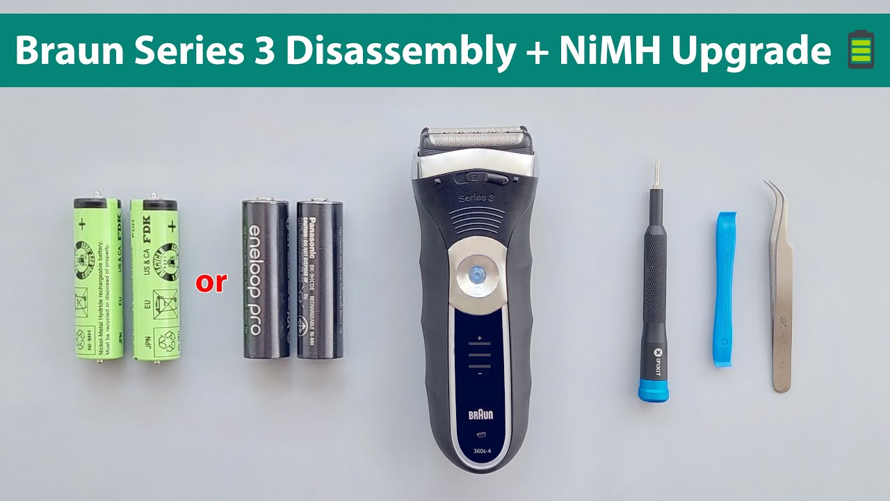 Разборка Braun Series 3 и замена аккумулятора (360s-4 | обновление до AA NiMH)