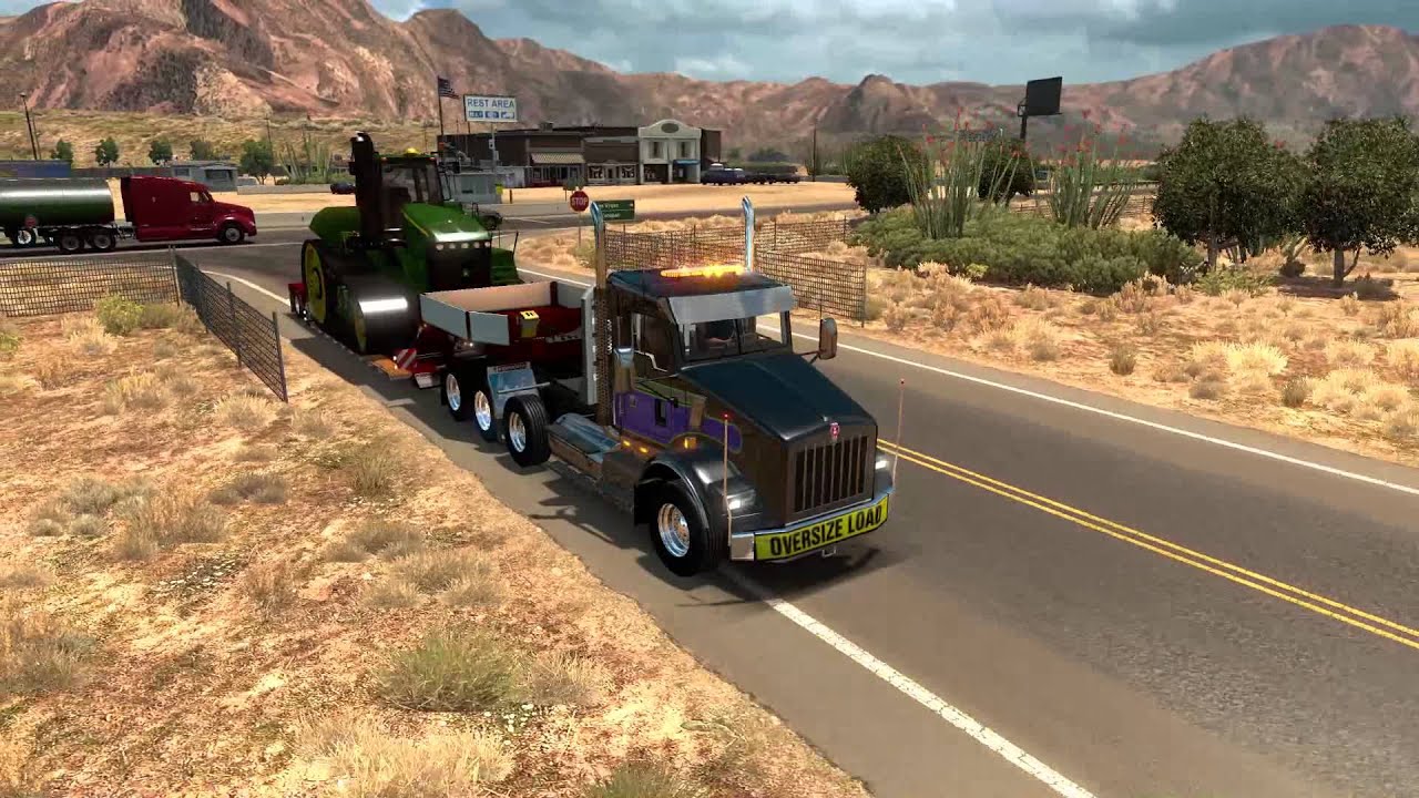 American Truck Simulator Kenworth T-800 Tri-axle lowbed