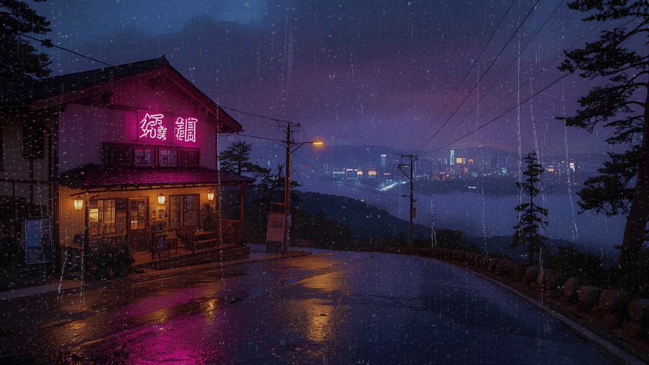 Tokyo Rain at Night — Vintage Lofi Music for Deep Focus