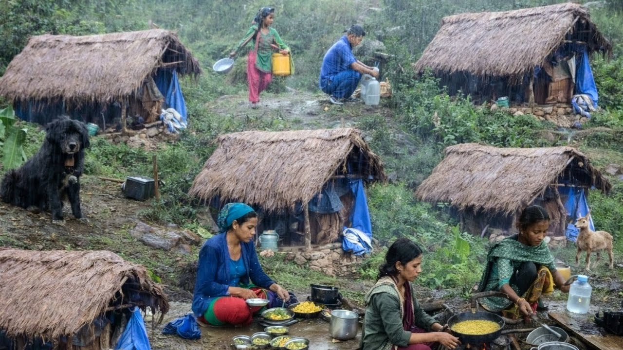 Rainy Village Life in Remote Himalayan Nepal 