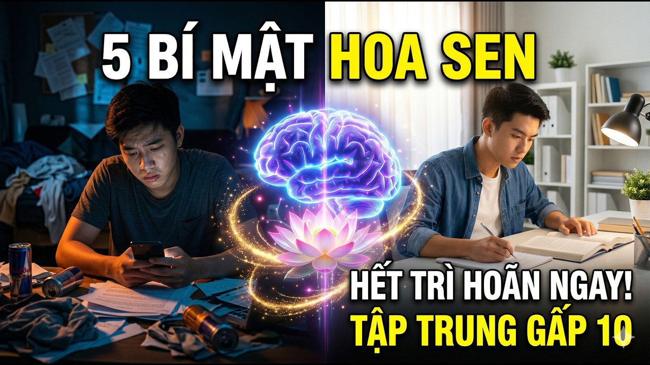 5 Bí Mật “Hoa Sen” Giúp Não Hết Trì Hoãn – Cha Mẹ Biết Sớm Con Sẽ Tập Trung Gấp 10.
